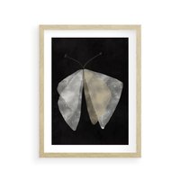 Plakat w ramie 50x70 - Obce Powidoki - abstrakcyjna ćma, mroczna atmosfera - rama drewno