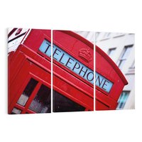 Obraz na płótnie 120x80 - Budka Telefoniczna Londyn - Ikona Brytyjskiego Stylu - budka, telefoniczna