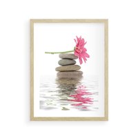 Plakat w ramie 30x40 - Kwiatowe japońskie spa - japońskie, spa - rama drewno