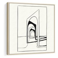 Obraz w ramie 80x80 - Poezja światła i cienia - nowoczesna sztuka, minimalistyczny styl - rama drewno