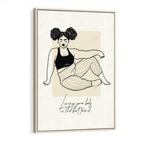 Obraz w ramie 50x70 - Kobieca Moc - nowoczesna sztuka kobieca, plakat - rama drewno