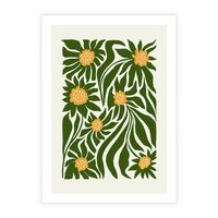 Plakat bez ramy 30x40 - Spojrzenie wgłąb roślinnego świata - abstrakcyjne kwiaty, kompozycja