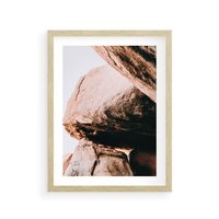 Plakat w ramie 30x40 - Tekstura Brązu - skały, głazy - rama drewno