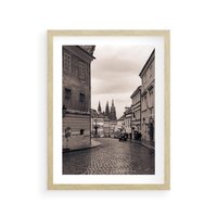 Plakat w ramie 30x40 - Przygoda Na Horyzoncie - uliczka, perspektywa - rama drewno