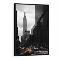 Obraz w ramie 50x70 - Nowy York, taksówka w ruchu - Nowy York, taksówka - rama czarna