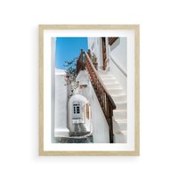 Plakat w ramie 30x40 - Schody Uliczką W dół - schody, uliczka - rama drewno