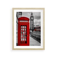 Plakat w ramie 40x50 - Budka w Londynie - Londyn, budka - rama drewno
