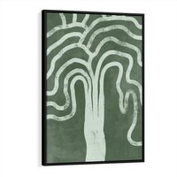 Obraz w ramie 70x100 - Inspirujące Zawiłości Zieleni - abstrakcyjny kształt, zielony plakat - rama czarna