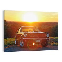 Obraz na płótnie 70x50 - Moc i elegancja - Ford Mustang, samochód