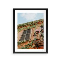Plakat w ramie 50x70 - Okno do włoskich budynków - włoskie, budynki - rama czarna