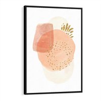 Obraz w ramie 50x70 - Migotliwe Kształty i Plamy - abstrakcyjne akwarelowe plamy, minimalizm - rama czarna