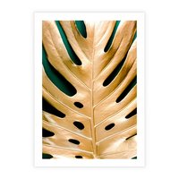 Plakat bez ramy 21x30 - Piękno i Styl - złote, liście