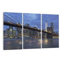 Obraz na płótnie 120x80 - Mosty Manhattanu nocą - most, Nowy Jork