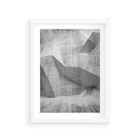 Plakat w ramie 50x70 - Geometryczna harmonia sztuki - geometria, sztuka - rama biała