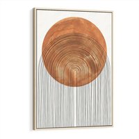 Obraz w ramie 80x120 - Konturem Kształtowane - koło, boho styl - rama drewno