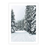 Plakat bez ramy 21x30 - Magia Zimy na Obrazie - las, zima