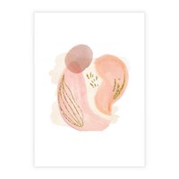 Plakat bez ramy 30x40 - Impresje Przenikających Form - abstrakcyjne akwarelowe plamy, minimalizm