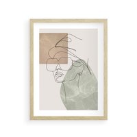 Plakat w ramie 30x40 - Geometria i Szkic - nowoczesny obraz, grafika - rama drewno