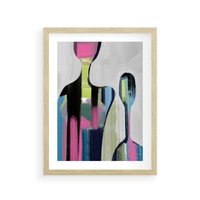 Plakat w ramie 30x40 - Wnętrza Kształtów - abstrakcyjna sztuka, nowoczesny obraz - rama drewno