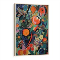 Obraz w ramie 80x120 - Echa Nietuzinkowych Wzorców - abstrakcyjny obraz olejny, jak picasso - rama drewno