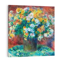 Obraz na płótnie 50x50 - Chryzantemy (1881–1882), Pierre-Auguste Renoir - Reprodukcja - reprodukcja, obraz na płótnie