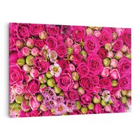 Obraz na płótnie 120x80 - Kwiatowa symfonia róż - róże, kwiaty