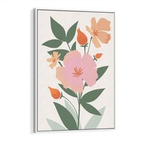 Obraz w ramie 80x120 - Kwiatowe Nastroje - kwiat, sztuka nowoczesna - rama biała