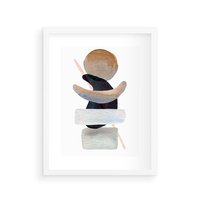 Plakat w ramie 30x40 - Rozkwitające Nowe Wymyślności - abstrakcja, akwarelowe plamy - rama biała