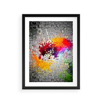 Plakat w ramie 30x40 - Ekspresja Graffiti - farba, graffiti - rama czarna