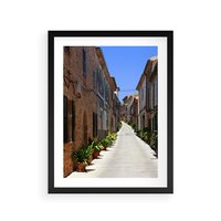 Plakat w ramie 40x50 - Urok uliczki: perspektywa miasta - uliczka, perspektywa - rama czarna
