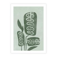 Plakat bez ramy 21x30 - Nurtująca Zieleń - abstrakcyjny zielony motyw, skandynawski design