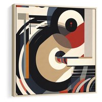 Obraz w ramie 80x80 - Wibracje Marzeń - abstrakcyjny obraz, geometryczne koła - rama drewno