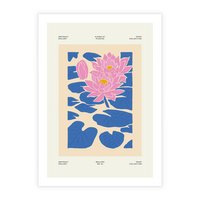 Plakat bez ramy 21x30 - Rozświetlone Odbicia - lilie wodne, pastelowe kolory