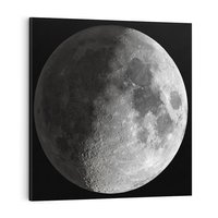 Obraz na płótnie 80x80 - Kontrastowy księżyc w czerni i bieli - księżyc, czarno