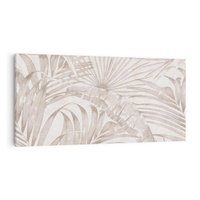 Obraz na płótnie 140x70 - Odsłonięte liściowe wspomnienia - monochromatyczne, kolory sepii