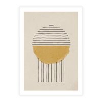 Plakat bez ramy 30x40 - Podróżne Kreski - akwarelowa plama, geometryczne szkicowane kształty