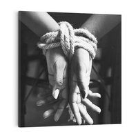 Obraz na płótnie 40x40 - Splątane Uczucia - czarno biała fotografia, artystyczna