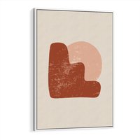 Obraz w ramie 70x100 - Przenikanie Granic - nowoczesny plakat, abstrakcyjne kształty - rama biała