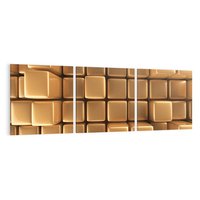 Obraz na płótnie 150x50 - Błyszcząca Elegancja - złoto, 3d