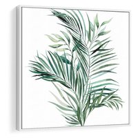 Obraz w ramie 50x50 - Blask Natury - złote, liście - rama biała