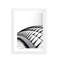 Plakat w ramie 50x70 - Dynamiczne Kształty - architektura, obłe kształty - rama biała