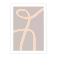 Plakat bez ramy 21x30 - Beżowe Boho Zaplątanie - minimalistyczny obraz, nowoczesny