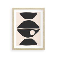Plakat w ramie 40x50 - Nowoczesna Sztuka na Beżowym Tle - nowoczesna sztuka, abstrakcja - rama drewno