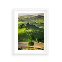 Plakat w ramie 40x50 - Pejzaż Widoczek - widoczek, pejzaż - rama biała