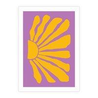 Plakat bez ramy 40x50 - Podróżne Kontury - abstrakcyjny plakat, intensywne różowe tło