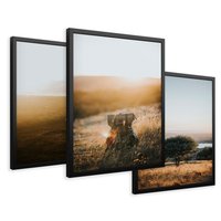 Zestaw obrazy w ramie 50x70 galeria - Plecak, podróż - rama czarna