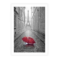 Plakat bez ramy 50x70 - Kolorowy parasol w Paryżu - Paryż, parasol