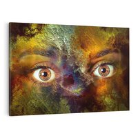 Obraz na płótnie 70x50 - Twarz w abstrakcji - twarz, abstrakcja