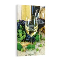 Obraz na płótnie 80x120 - Wino winogrona i kieliszki - wino, winogrona