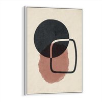 Obraz w ramie 50x70 - Abstrakcyjna Harmonia - abstrakcyjne nieregularne kształty, minimalistyczny plakat - rama biała